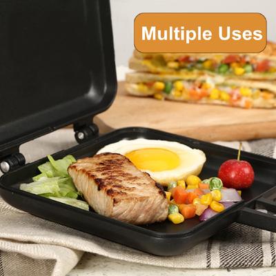 Doppelseitige Antihaft-Bratpfanne, Brot-Toastmaschine, schwarzer Sandwich-Maker, Waffel, Pfannkuchen, Backen, Grill, Ofenform, Grill