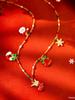 European & American Christmas Festival DIY Multi-Accessory Enamel Zirconia Necklace, 18K Gold-Plated Stainless Steel, Christmas Tree & Santa Styles.