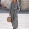 2 Pieces Women Sets Casual Lapel Long-sleeved Shirt+long Pants Cotton Linen Suit Sets Women's Clothing