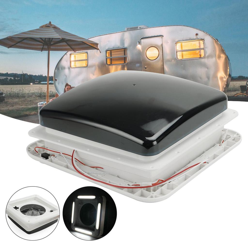 11" Wohnmobil Wohnwagen Dachluke 3-Gang Motor Wohnmobil Ventilator 12V Dachfenster mit LED-Licht