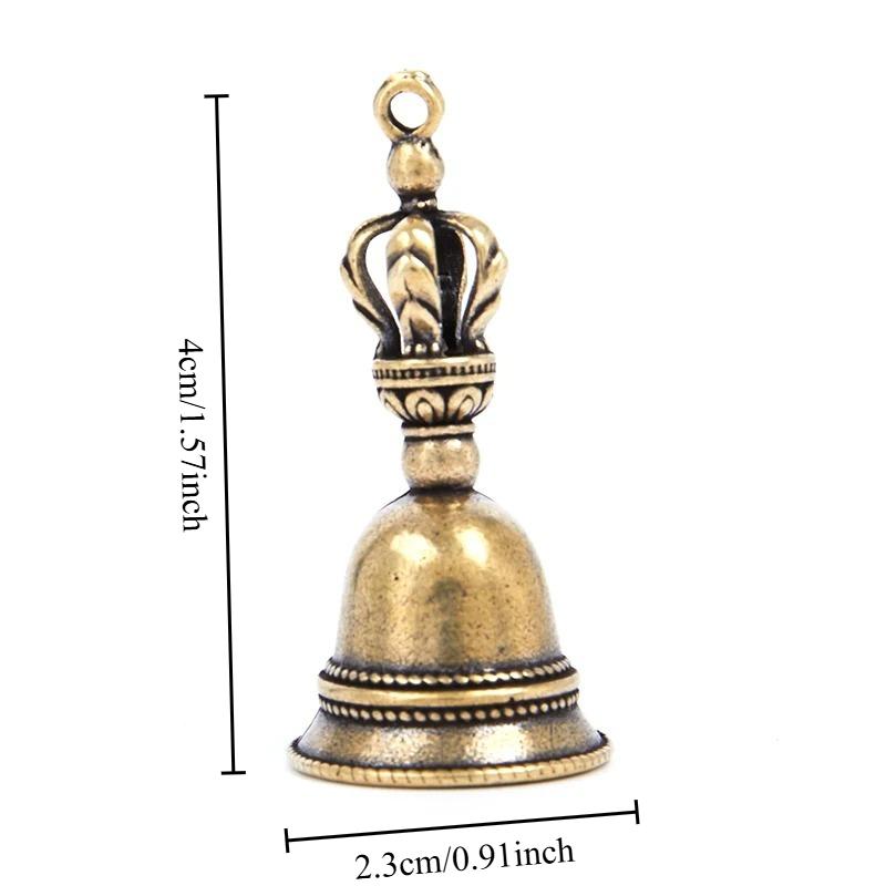 1pcs Double Brass Bell Hanging Pendant Vintage Tibetan Style Wind Chime with Agate Beads for Car & Home Decor