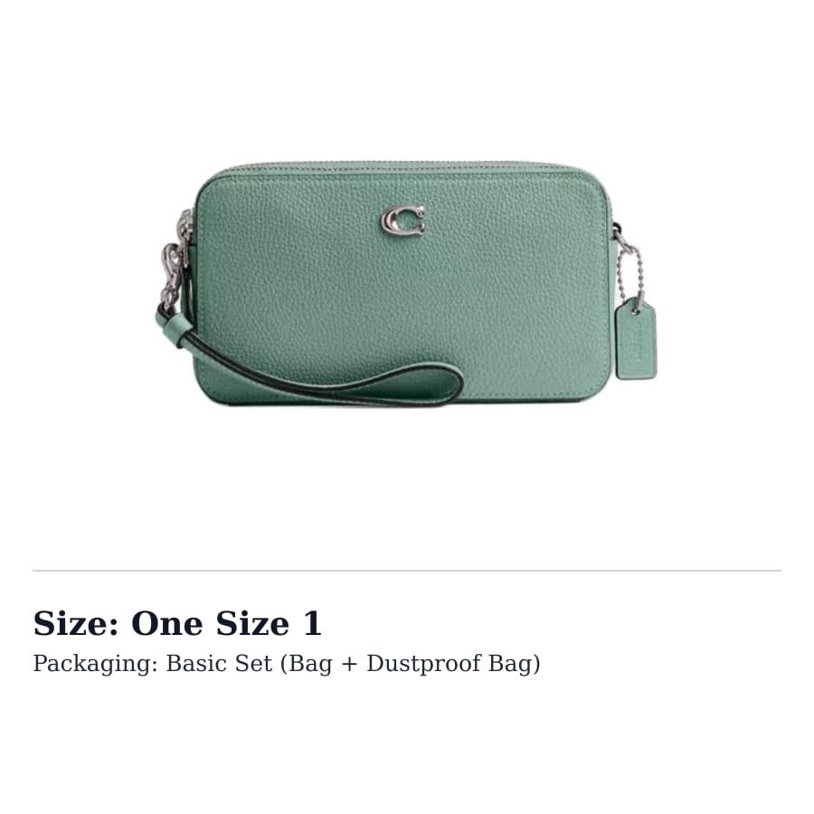 Coach Kira Leather Shoulder Bag, Crossbody Bag Small Women's Green CH819-LHAQM