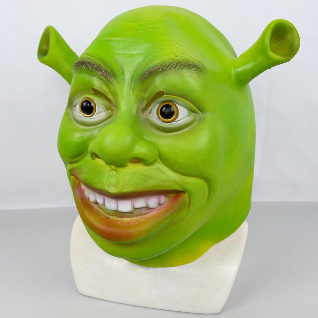 New Halloween latex Shrek mask, perfect for costume parties, movie-themed events, and fun pranks