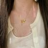 18K Electroplated Pin Pendant Necklace Retro Light Luxury Niche Collarbone Chain Daily Commuter Sweater Chain