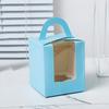 50pcs Portable Cupcake Box Clear Window Dessert Packaging DIY Supplies Cake Box  Birthday Party