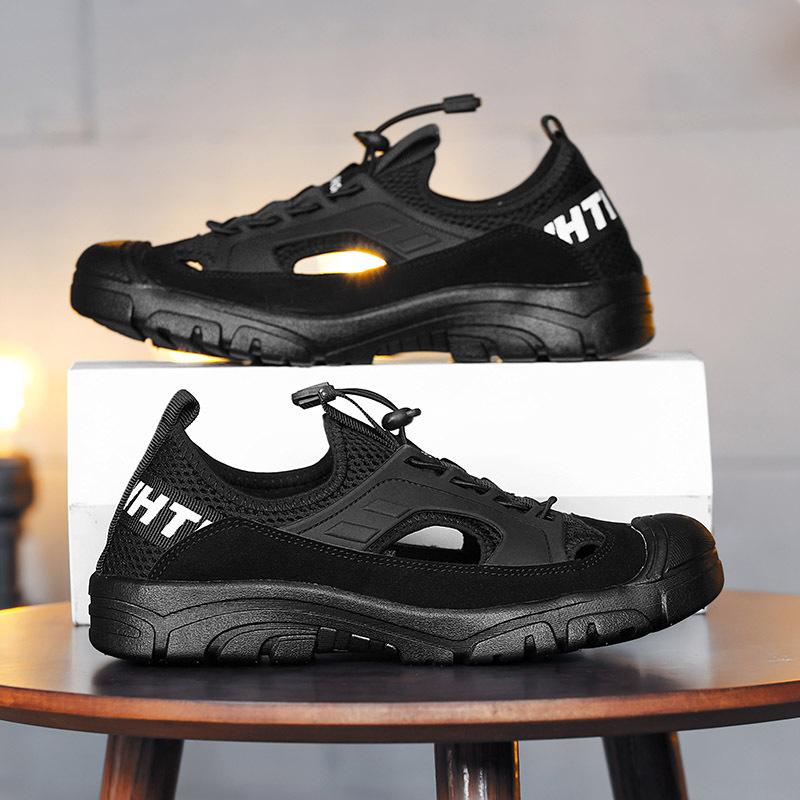 Summer Men's Sandals Classic  Leather Sandals Fashion Outdoor Hiking Shoes Light Breathable Non-slip Sneakers