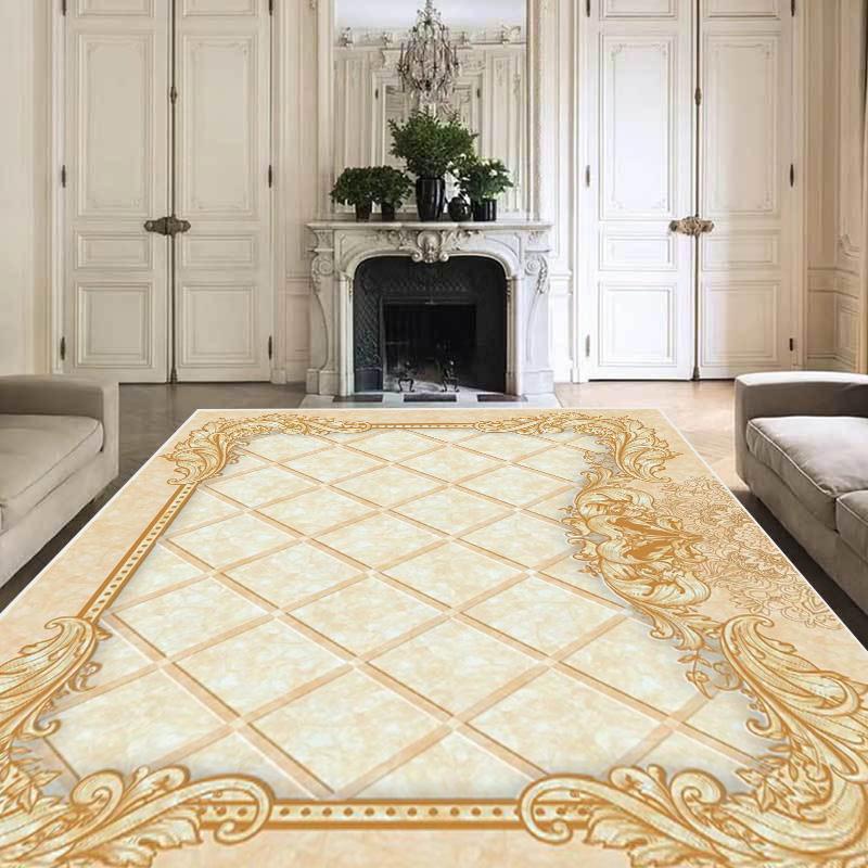 Gorgeous Pink Rose Carpets Living Room Household Decoration Sofa Table Area Washable Anti-slip Soft Floor Mat Bedroom Decor Rugs