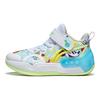 Li Ning Zapatillas Casuales Cómodas Diarias Antideslizantes Absorción de Impactos Resistentes al Desgaste Zapatos para Niños Blanco Azul YKNT066-3
