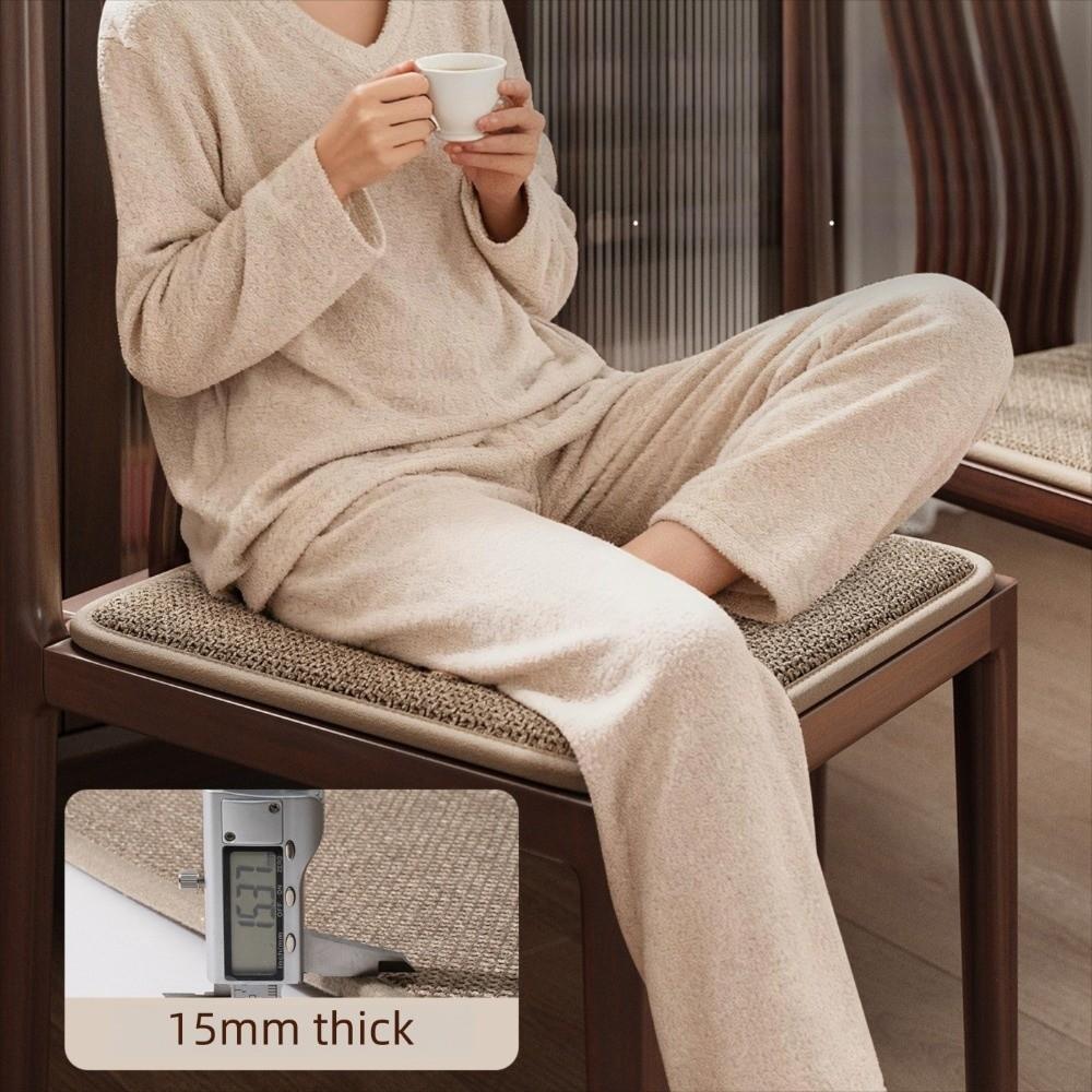 Memory Foam Chair Cushion Thick 1.5cm Chair Mat Comfortable Linen Fabric Seat Pad Dining Chair