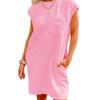 Lässiges Sportliches Rundhals-Taschen-Lockeres Kleid