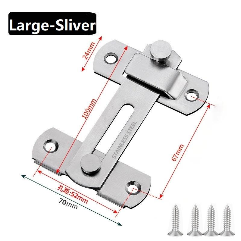 Stainless Steel Flip Lock Safety Door Small Holder Latch Bolt Barn Door Lock 180° Sliding Door Gate-Latch for Cabinet Cupboard