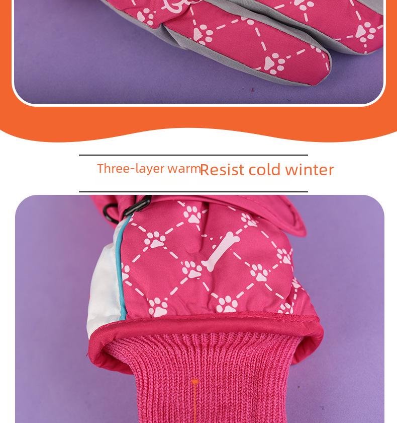 Thick, Waterproof, Windproof, Non-slip, Warm Winter Ski and Snow Gloves for Kids Aged 4-17.
