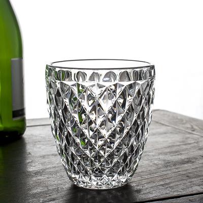 320ml 2er Set Haushaltsweinutensilien Hitzebeständige Teetasse Europäisches Diamantgeschnitztes Bierglas Transparentes Trinkgeschirr Wasserbecher