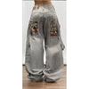Jeans da Uomo Vestibilità Rilassata Denim Lavato Vintage Con Stampa Grafica Gamba Dritta Pantaloni Streetwear Autunno
