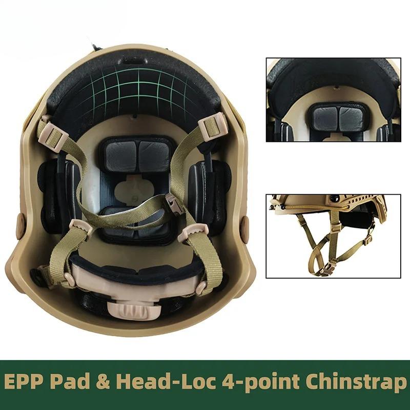 FAST Tactical Riot Helmet ABS 4-Point Suspension Adjustable Head Circumference for Military CS Airsoft Outdoor Protection