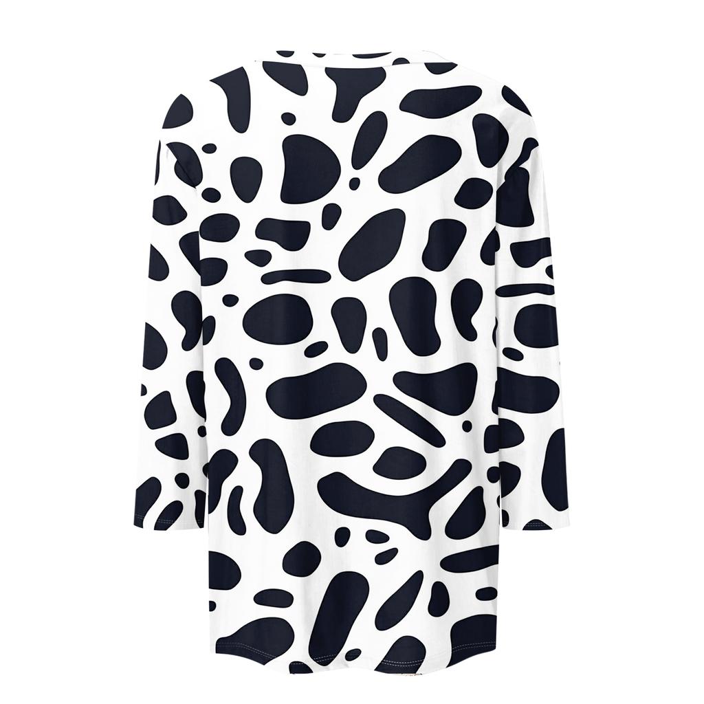 Women's fashion casual print round neck top