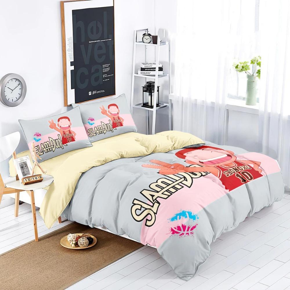 Cartoon Basketball Duvet Cover pillowcase Bedroom Decoration Children Gift adult Single Double bed Large SizeZip Duvet Cover