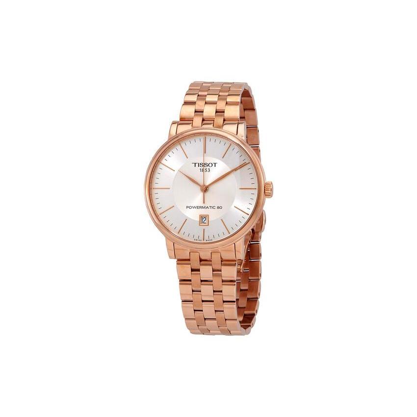 TISSOT Automatic Mechanical Movement Men's Watch 40mm White Dial Stainless Steel Case Steel Strap T122.407.33.031.00