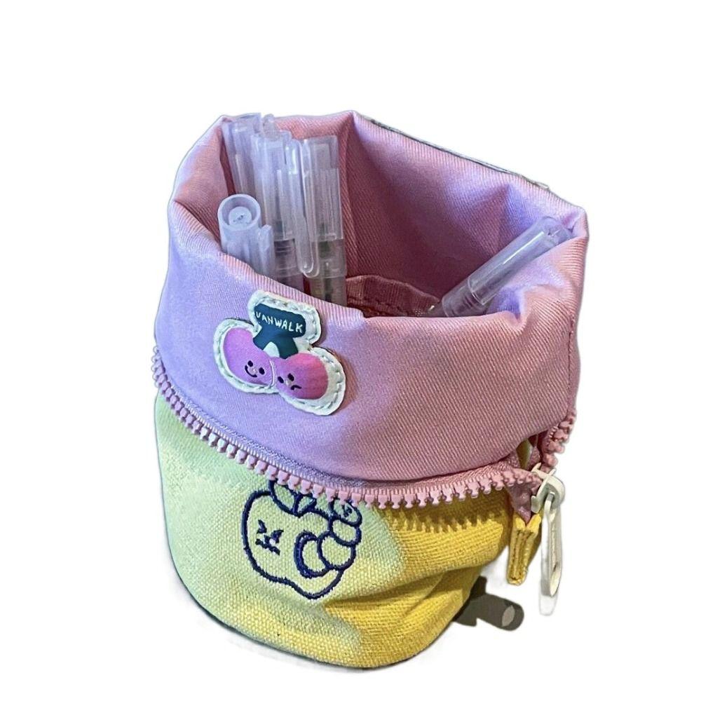 

Fruit Canvas Pen Bag Cherry Stationery Storage Creative Makeup Brush Holder Travel Bag жёлтый