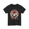 Unisex Adult T Shirt Comic Style Western Vulture Cowboy with Revolver Bird Tee
