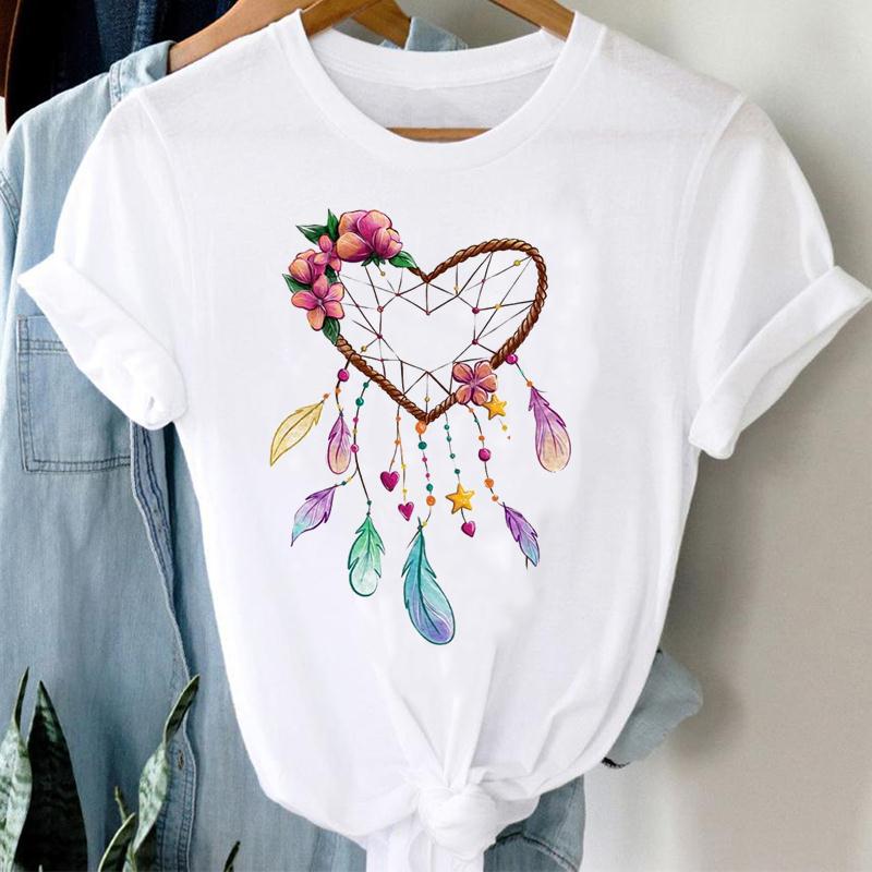 Akwarela Dream Web Lovely Style Trend Women Print Tee T Top Summer Fashion Tshirt z krótkim rękawem odzież damska Casual Graphic T-shirt