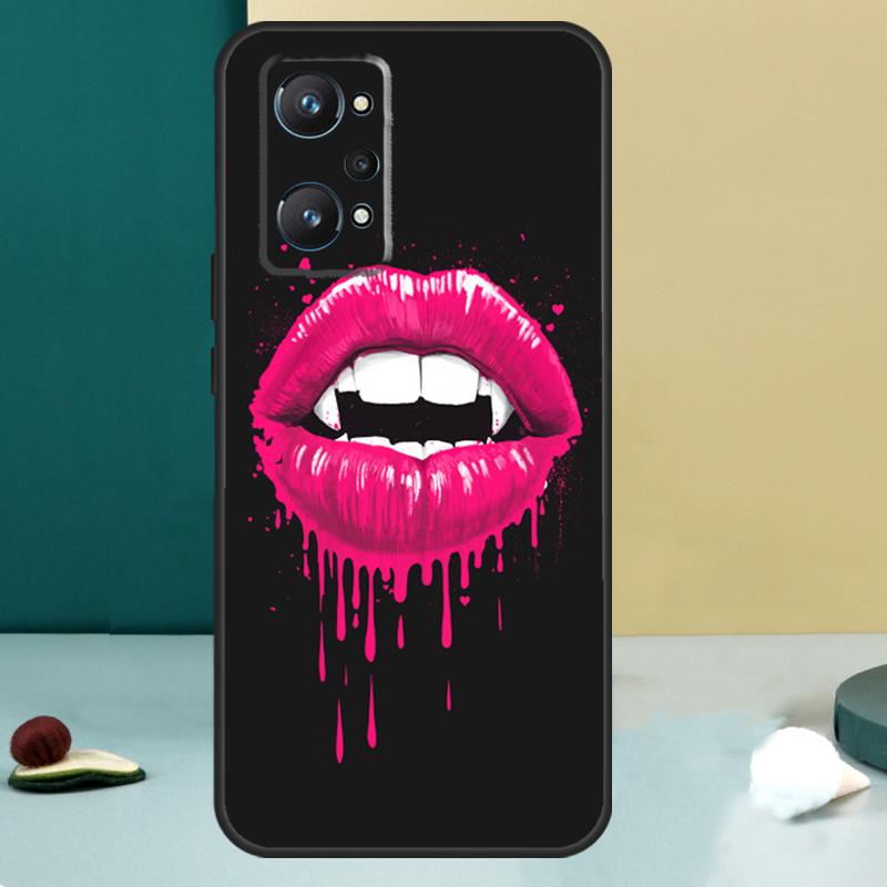 Sexy Vampire Lips For Realme GT 6T 5 6 GT 7 Pro C67 C75 C61 C55 C53 C51 C21Y C25S 10 11 12 13 14 Pro Plus Case