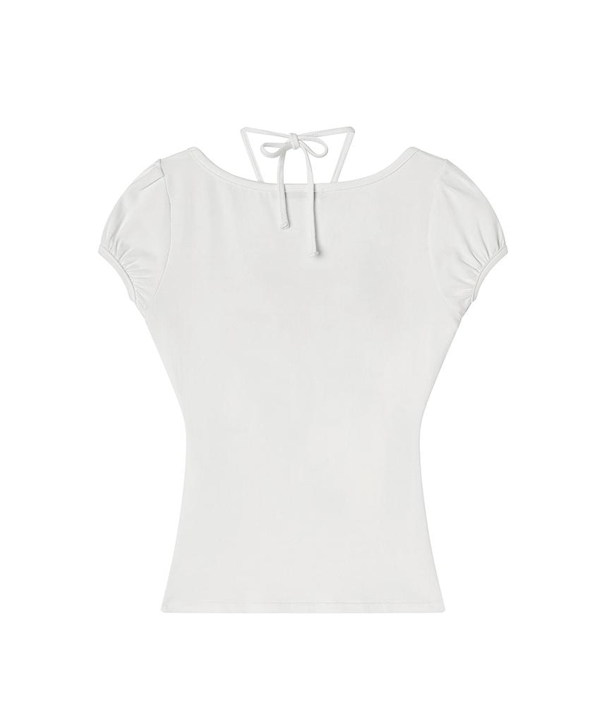 ILLIO White Giselle Gathered Top