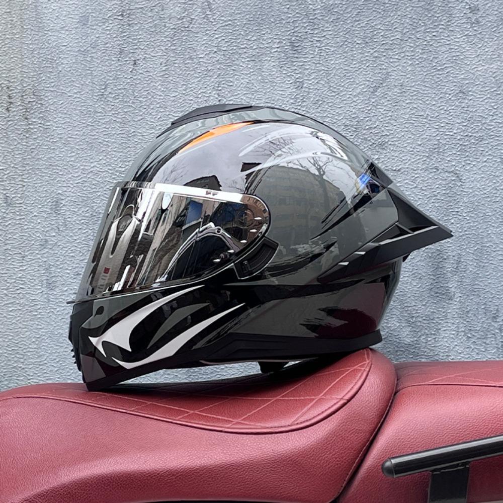 DOT Full Helmet Double Mirror Helmet Men's Four-season Universal Hard Hat Female Knight Locomotive Double Lens