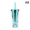 Electroplated Gradient Color 350ml 12oz Glitter Plastic Mermaid Tumbler Cup Merman Tumbler Cup Fishtail Fish Tail Tumbler Cup