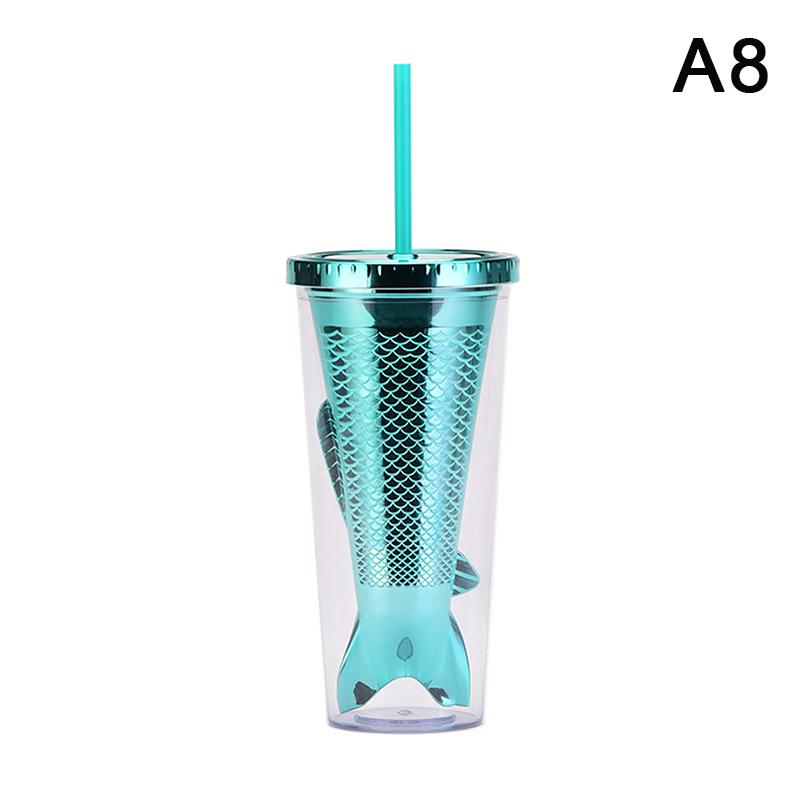 Electroplated Gradient Color 350ml 12oz Glitter Plastic Mermaid Tumbler Cup Merman Tumbler Cup Fishtail Fish Tail Tumbler Cup