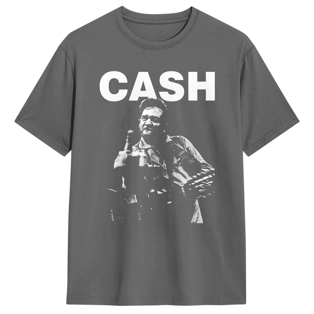 T-shirt Johnny Cash Dito Medio Spiaggia T-shirt Popolari Cotone Comodo Top Oversize Magliette Manica Corta Y2K Top Basici