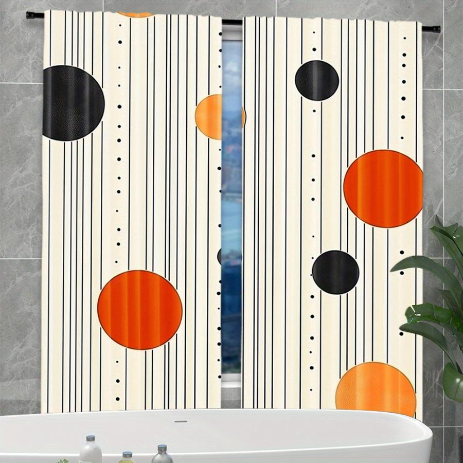 Digital Printed Curtains with Line Art Sun Design, Stylish Window Drapes for Living Room Bedroom Home Decoration and Kitche