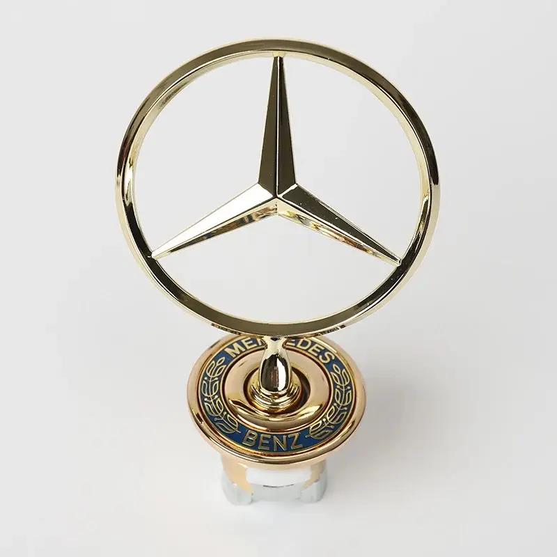 2025 Heiß Für Benz 1 Stück 44mm 3D Metall Blau Chrom Stern Haube Motorhaube Logo Emblem Abzeichen für Mercedes Benz W202 W203 W204 W208 W210 W