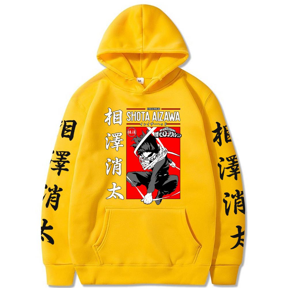 Hot Anime My Hero Academia Shota Aizawa Graphic Print Hooded Men Women Prevalent Hoodies Oversized Sweatshirt Harajuku Pullover
