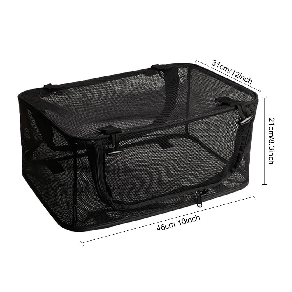 Folding Table Storage Box Multi-Purpose Foldable Mesh Basket Organizer Portable Under Desk Folding Net Box for Outdoor Camping