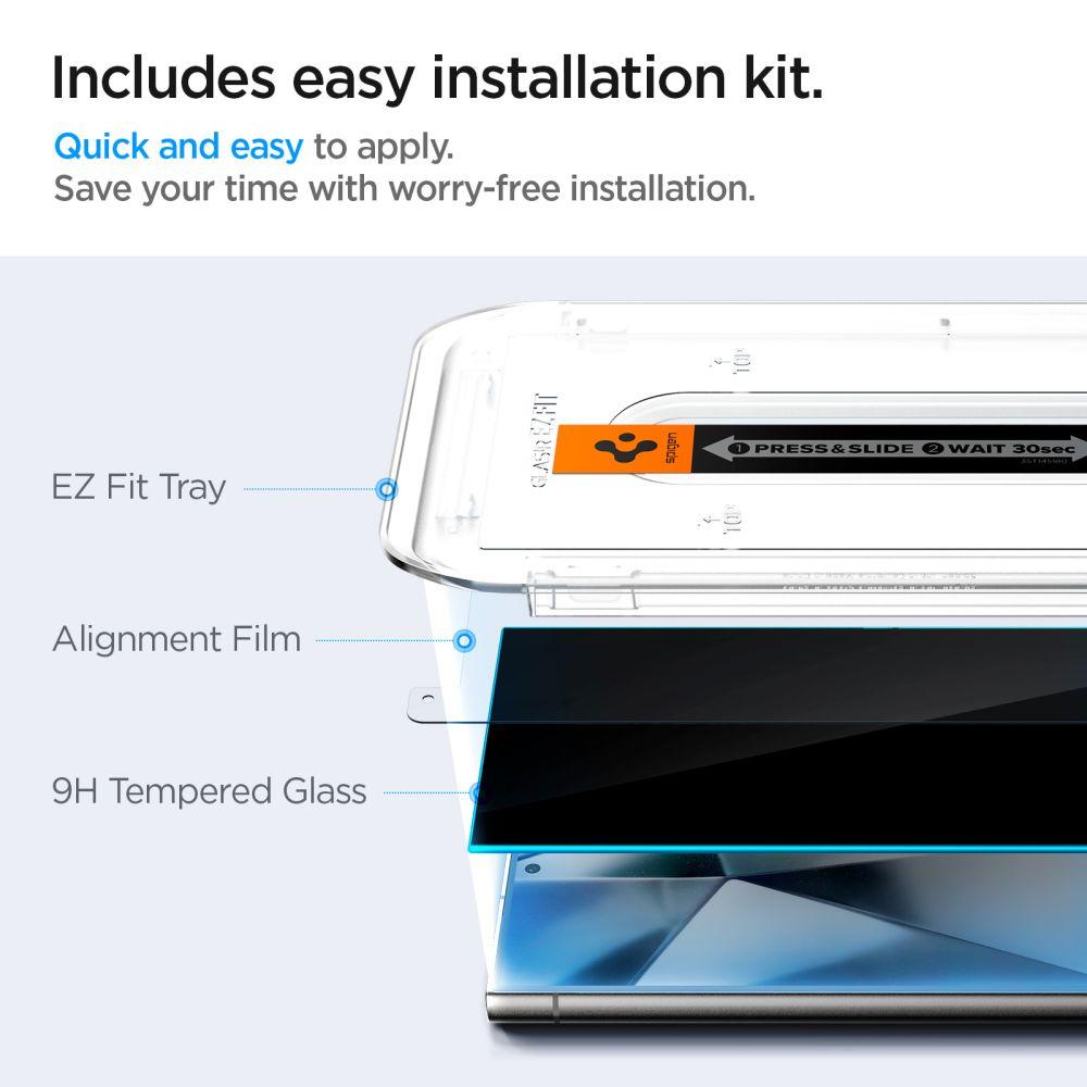 Szkło Hartowane Spigen Glas.tr Ez Fit 2-Pack Galaxy S24 Ultra Privacy
