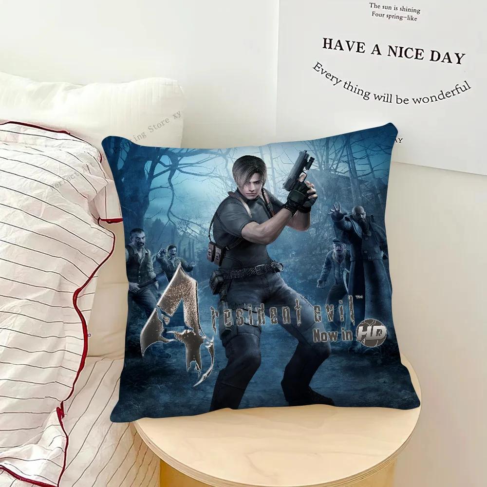 Resident Evil 4 Game Pillow Case Fashion Square Pillowcase Bedroom Sofa Room Ins Decoration Leisure Cushion Cover 40x40