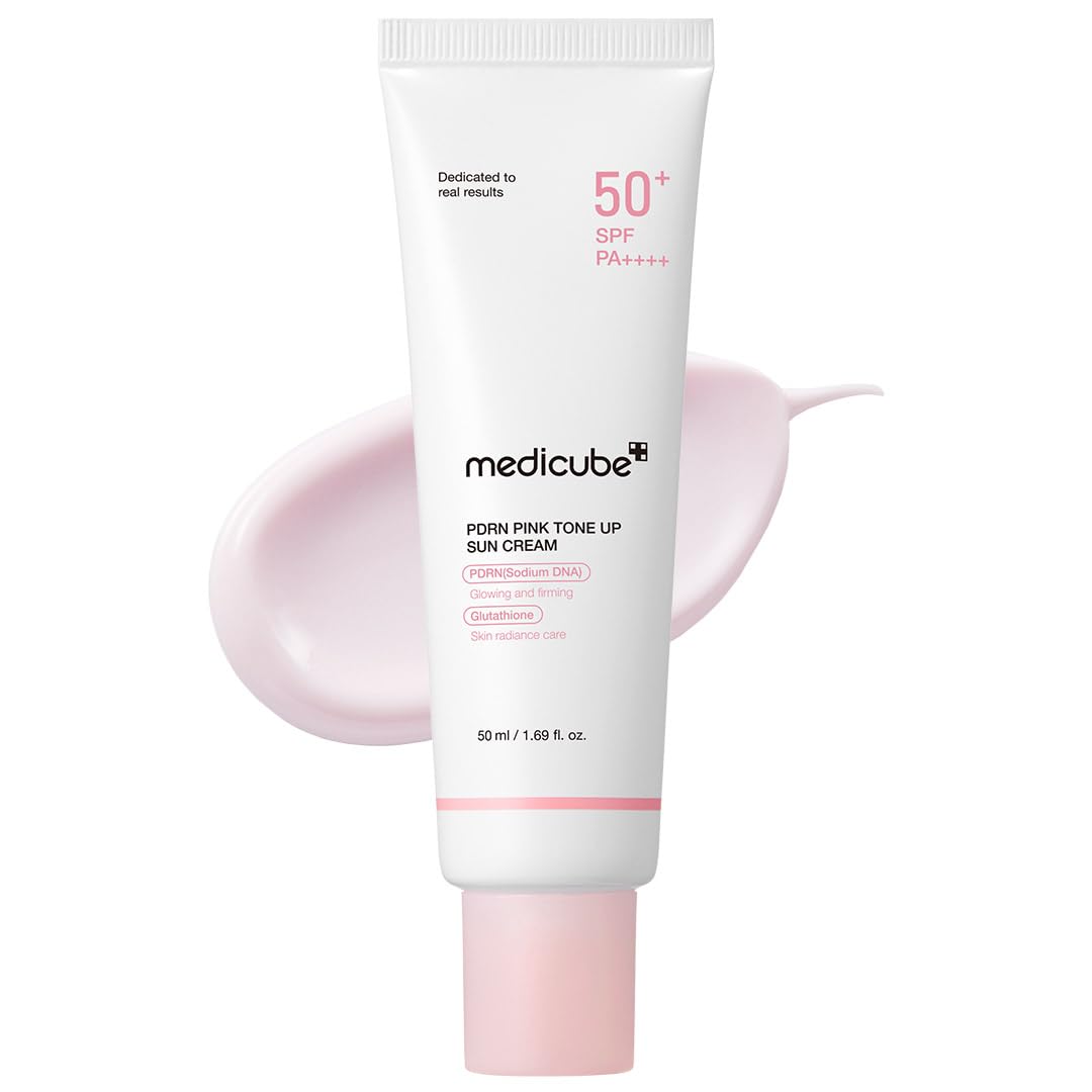 Medikube PDRN Pink Tone Up Sun Cream Sunscreen 50+ SPF PA++++ UV Base Radiance Transparency Vegan Sweat Water Resistant Waterproof