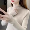 Women's Autumn 2024 Semi-High Neck Slimming Knitted Sweater Top