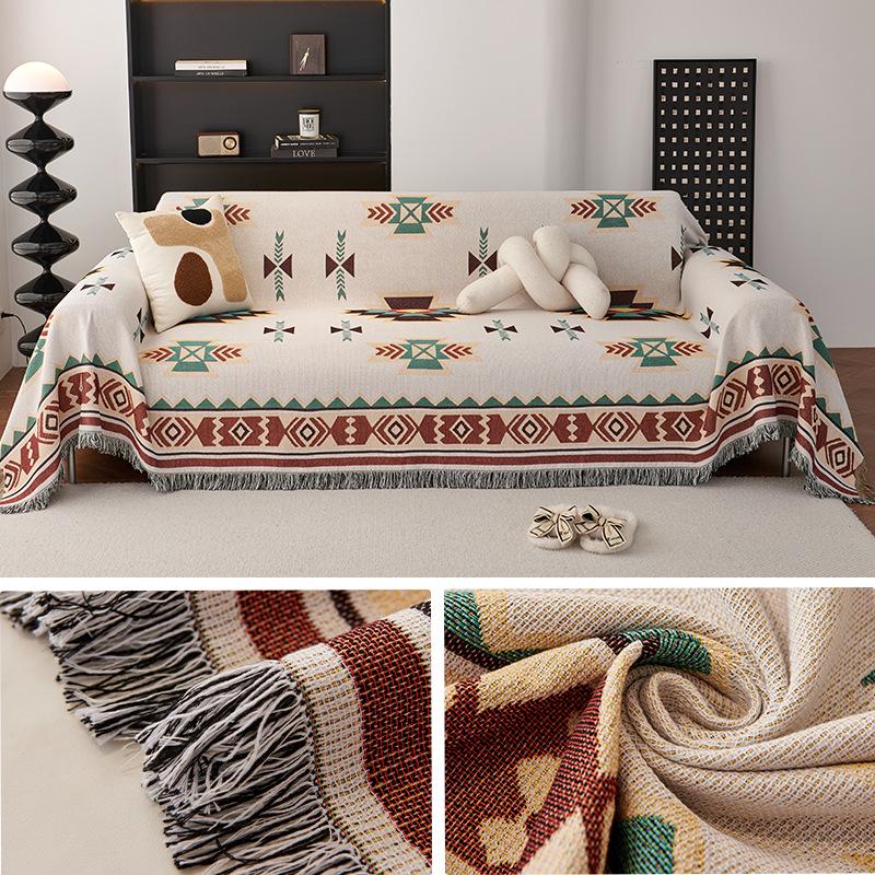 All-Season Universal Knitted Sofa Cover for Single or Three-Person Sofa