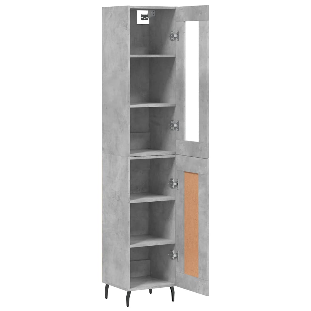 Highboard Concrete Grey 34.5 X 34 X 180 Cm Particleboard