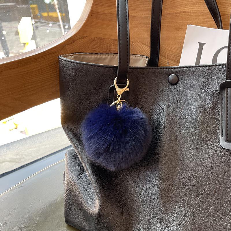 

Меховой помпон из лисы - Креативный плюшевый аксессуар для брелока для ключей от машины и в стиле Ins