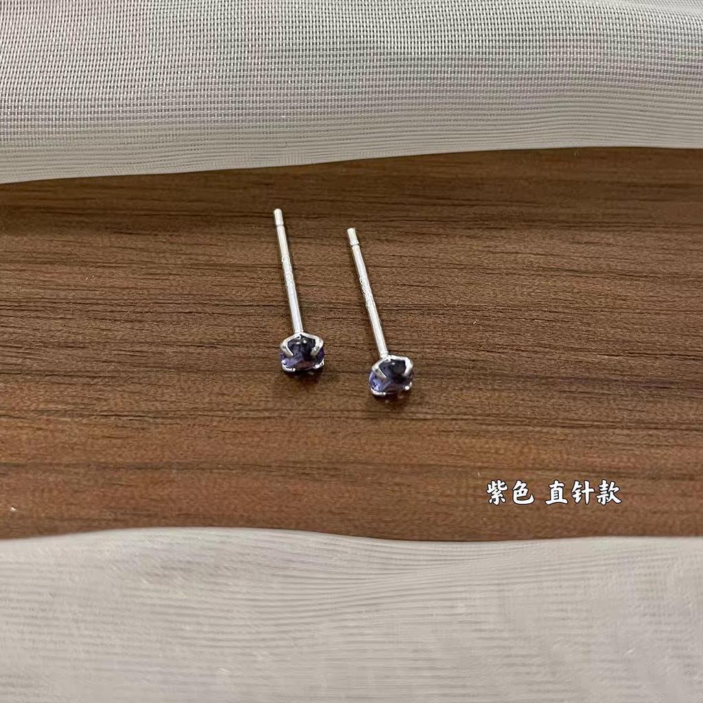 Color Zircon Huazi Earrings Super Flash Dopamine 925 Earrings 2025 New Popular High-end Ear