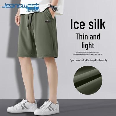 Jeanswest Men's Summer Ice Silk Quick-Dry Casual Shorts