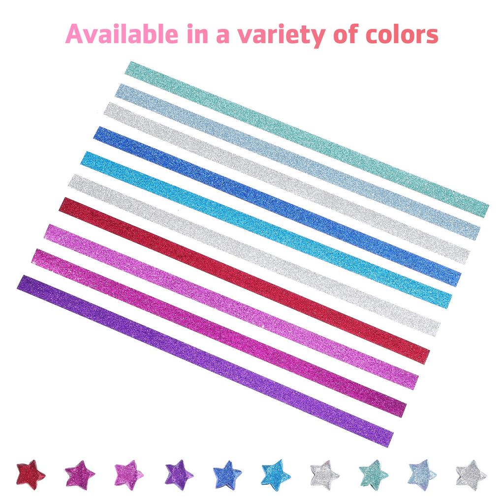 1040Pcs Glitter Star Paper Strips Diy Craft Supplies Decorative Party Paper Strips  Glitter Origami Paper Stars For Holiday Gift