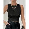Women Fashion Sequins Slim Fit Sleeveless Cropped Casual Tank Top