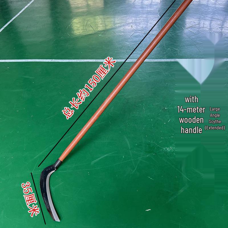 Manganese Steel Forged Large Scythe with Long Handle for Grass and Reed Cutting