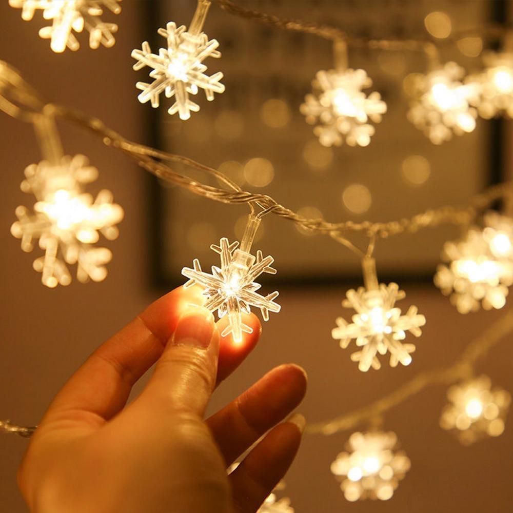 Battery Version LED Curtain Lights Snowflake Tree Decor Lamp New Year Atmosphere Lamp  Home Decor