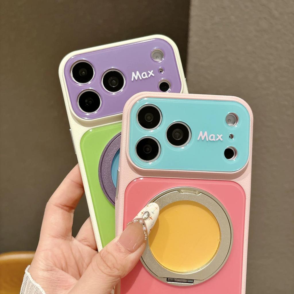 Applicable to iPhone11Promax dopamine contrasting color mobile phone case 11 rotating magnetic suction bracket Apple 11 protective case