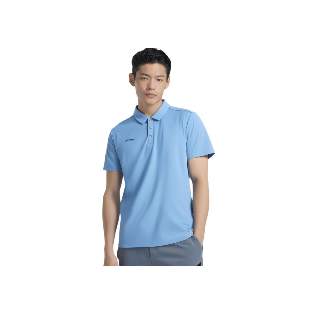 Li Ning Gruppenkauf-Serie Einfarbiges Lässiges Sport-Poloshirt Herren Poloshirts Paris-Blau APLU189-11